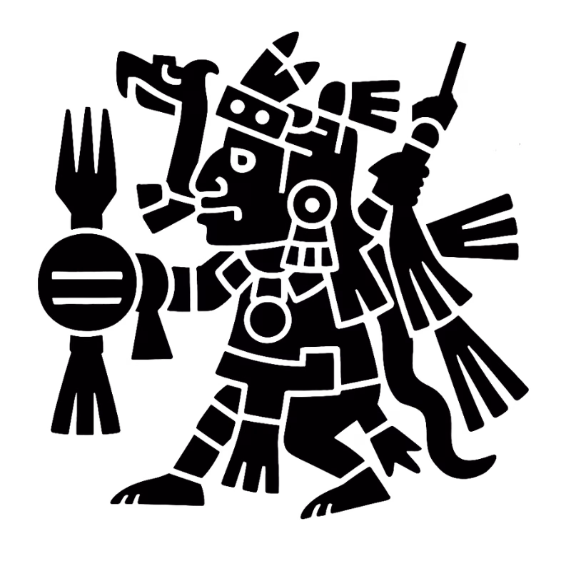 Codex-style Mixtec glyph showing royal figure and calendar iconography