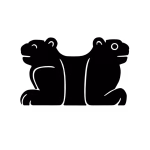 Stencil icon of Uxmal in Yucatán, Mexico, showing a Maya double-headed jaguar throne sculpture.