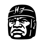 Olmec colossal head symbol, referencing the first Mesoamerican civilization