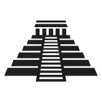 Black stencil-style icon of Labná’s distinctive Maya arch and palace tower structure