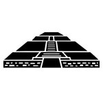 Stencil icon of Teotihuacan in the State of Mexico, showing the Pyramid of the Sun with stairway