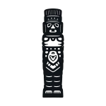 Stencil icon of Tula in Hidalgo, Mexico, showing a Toltec warrior column from the Atlantean statues.