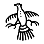 Mississippian Thunderbird petroglyph icon from Millstone Bluff, Illinois, ancient Native American rock art symbol representing power and the sky world