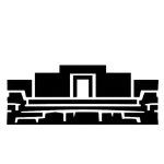 Stencil icon of the Kalasasaya doorway at Tiwanaku in Bolivia shown as a black silhouette.