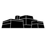 Stencil icon of Dickson Mounds Museum showing the museum building as a simplified black silhouette.