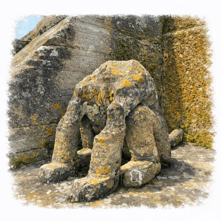 Jaguar sculpture beside the Cuauhcalli monolithic temple at Malinalco, a Mexica ceremonial site in the State of Mexico.