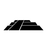Stencil icon of Huallamarca in San Isidro, Lima, Peru, shown as a bold black silhouette of the site's adobe pyramid.